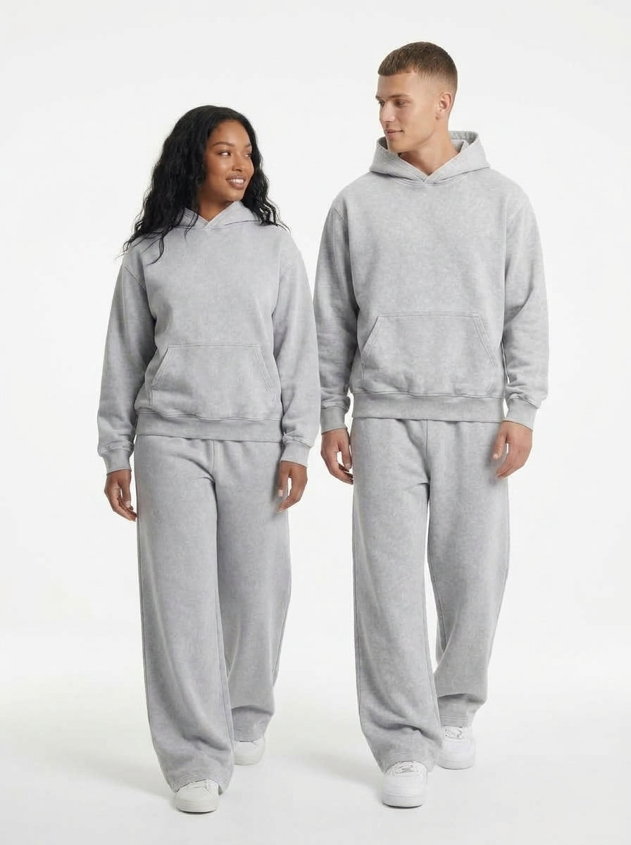 Acid Wash Hoodie - Grey