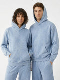 Acid Wash Hoodie - Sky Blue