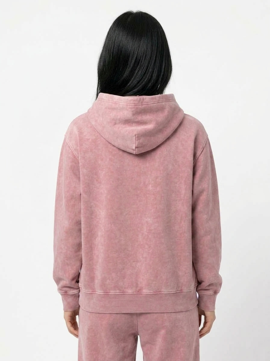 Acid Wash Hoodie - Pink