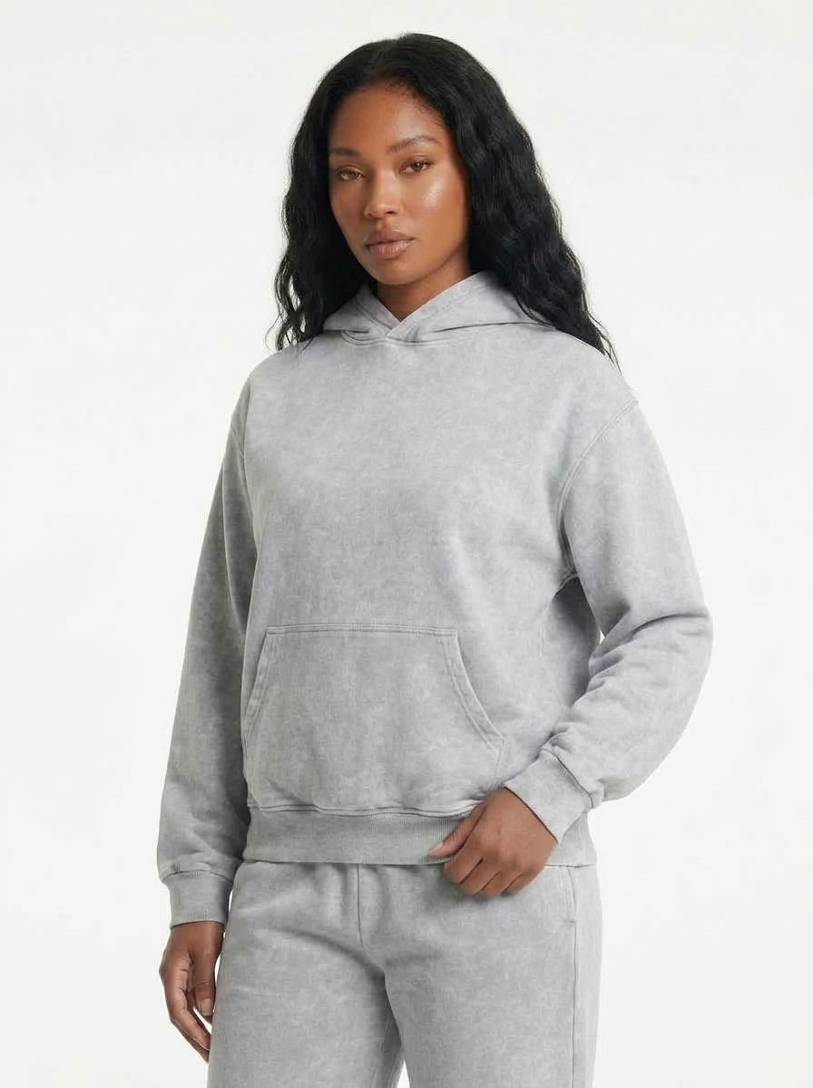 Acid Wash Hoodie - Grey
