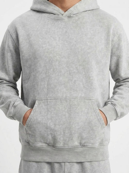 Acid Wash Hoodie - Grey