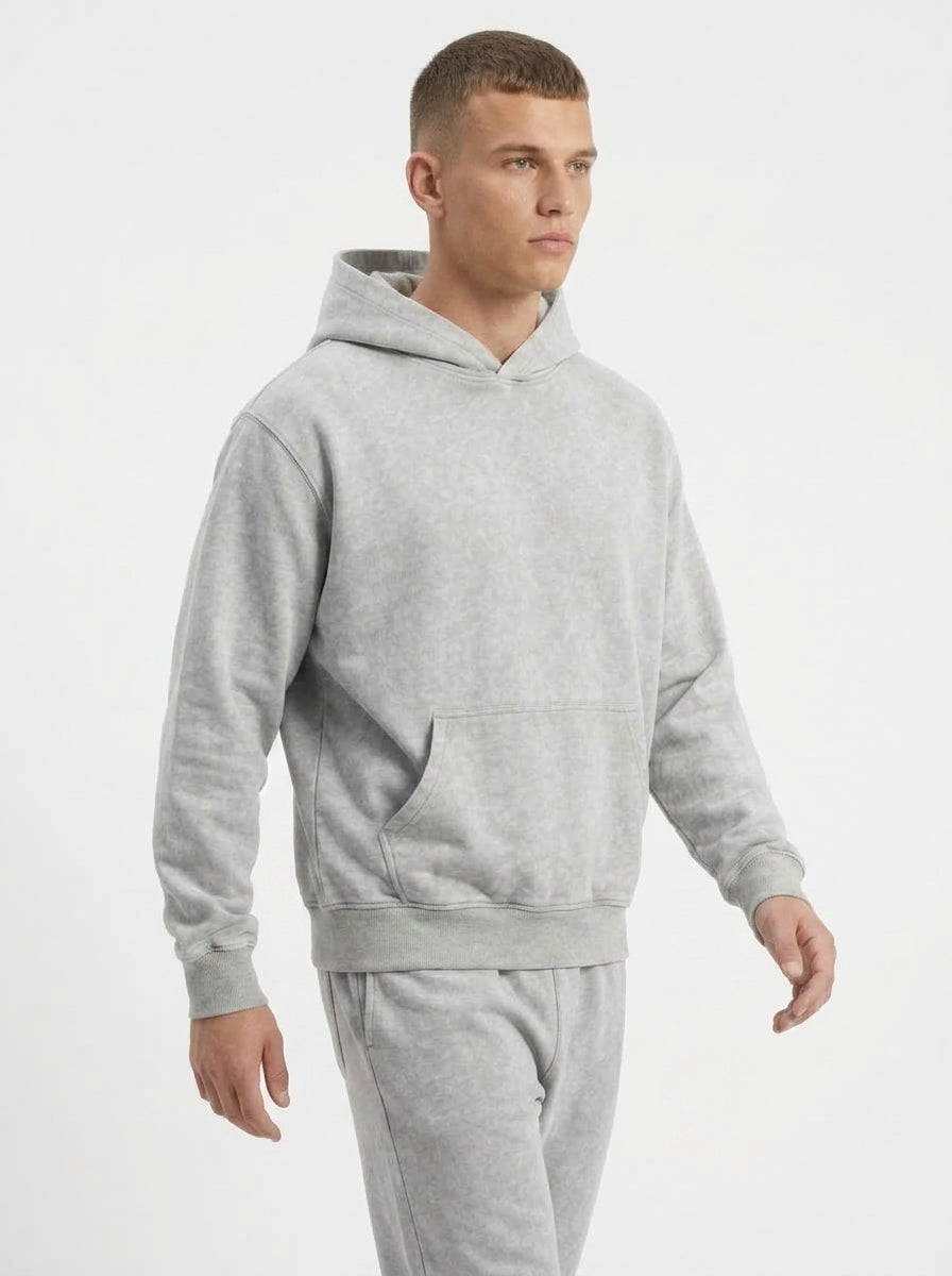 Acid Wash Hoodie - Grey