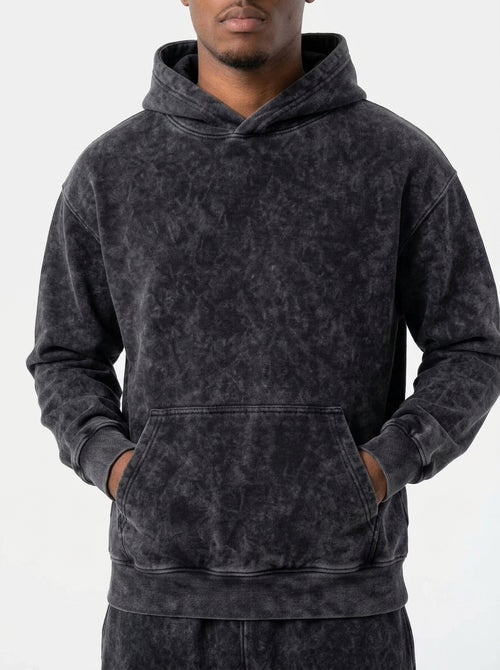 Acid Wash Hoodie - Black
