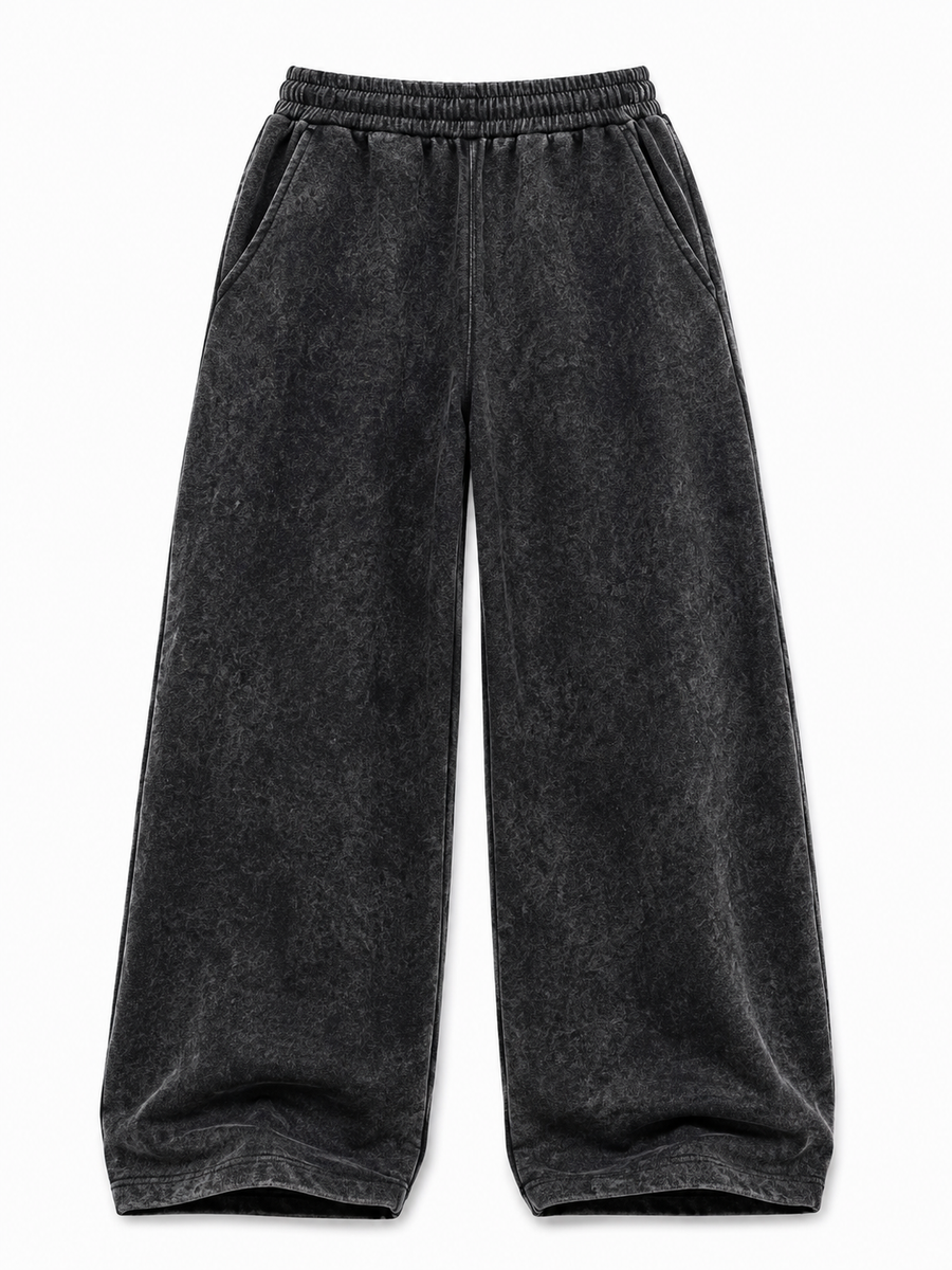 Acid Wash Trousers - Black