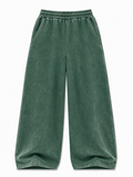 Acid Wash Trousers - Army Green