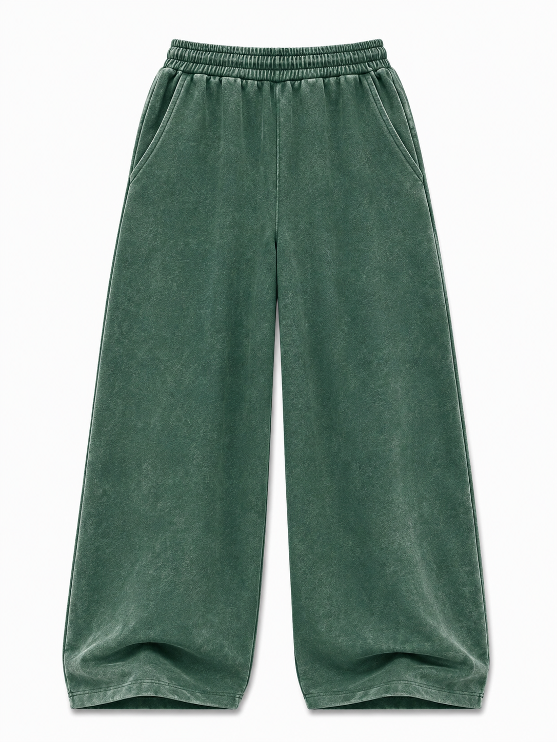 Acid Wash Trousers - Army Green