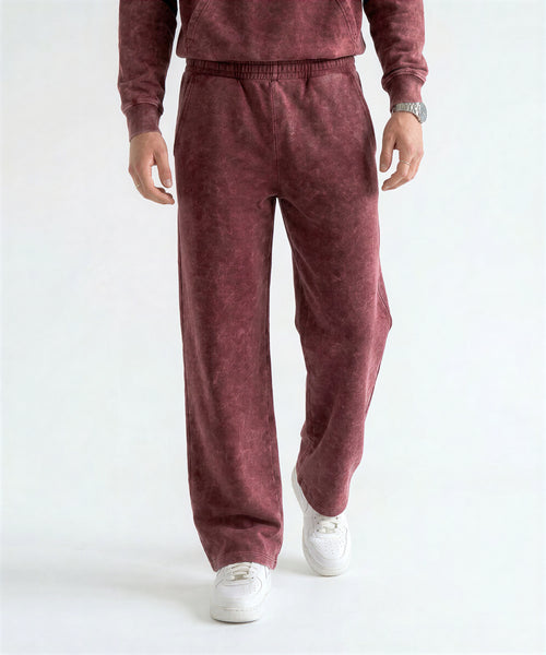 Garnet Red Washed Trousers